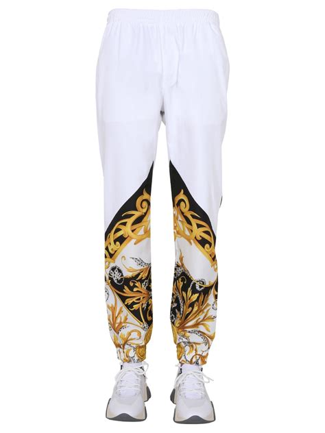 versace white trousers|Versace joggers men's.